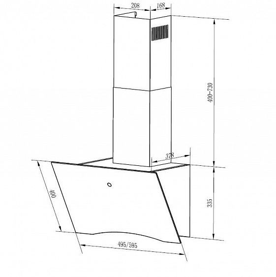Каминная вытяжка HOMSair Teffi 60 белый купить с доставкой по Москве и Московской области в интернет-магазине АваТехно