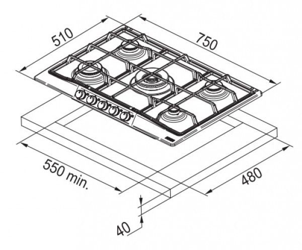 Поверхность FRANKE fhcl 755 4g tc pw c купить с доставкой по Москве и Московской области в интернет-магазине АваТехно