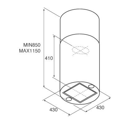 Вытяжка JET AIR PIPE ISLAND BL/A/43 купить с доставкой по Москве и Московской области в интернет-магазине АваТехно