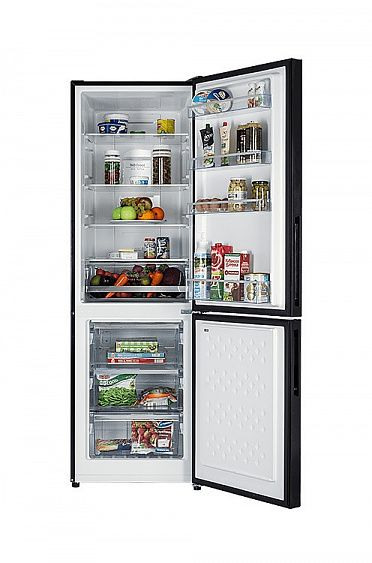 Холодильник Hiberg RFC-311DXNFGB(черное стекло) купить с доставкой по Москве и Московской области в интернет-магазине АваТехно