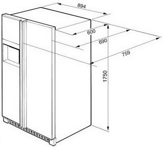 Холодильник Smeg SS55PNL1 черный купить с доставкой по Москве и Московской области в интернет-магазине АваТехно