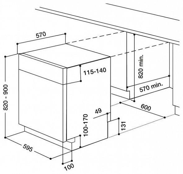 Посудомоечная машина HOTPOINT-ARISTON PFT 834 купить с доставкой по Москве и Московской области в интернет-магазине АваТехно