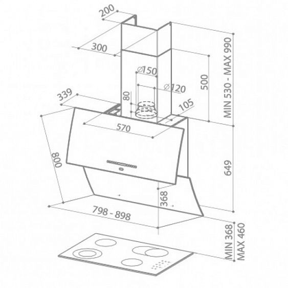 Вытяжка FABER 110.0255.527 mirror bk brs x/v a90 logic купить с доставкой по Москве и Московской области в интернет-магазине АваТехно