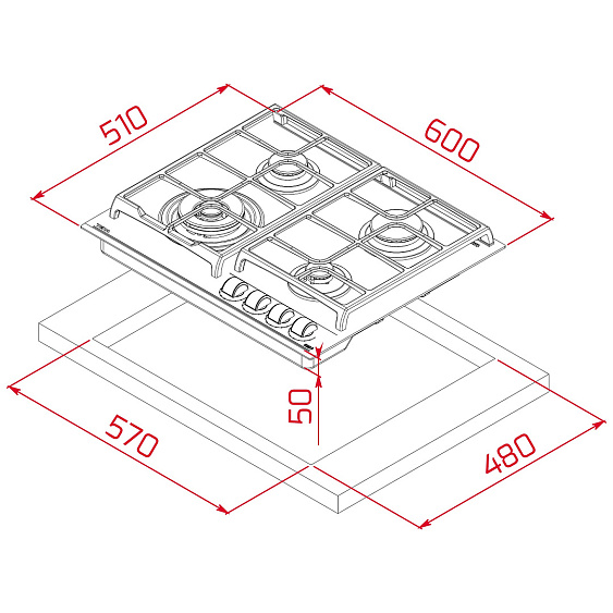 Варочная поверхность TEKA GZC 64320 XBC STEAM GREY купить с доставкой по Москве и Московской области в интернет-магазине АваТехно
