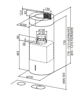 Вытяжка FABER CYLINDRA ISOLA EV8 X A37 купить с доставкой по Москве и Московской области в интернет-магазине АваТехно