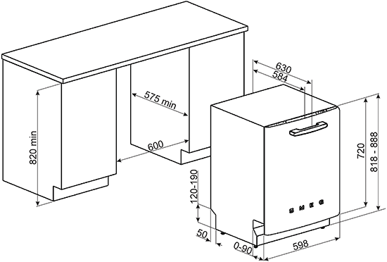 Посудомоечная машина SMEG ST2FABCR купить с доставкой по Москве и Московской области в интернет-магазине АваТехно