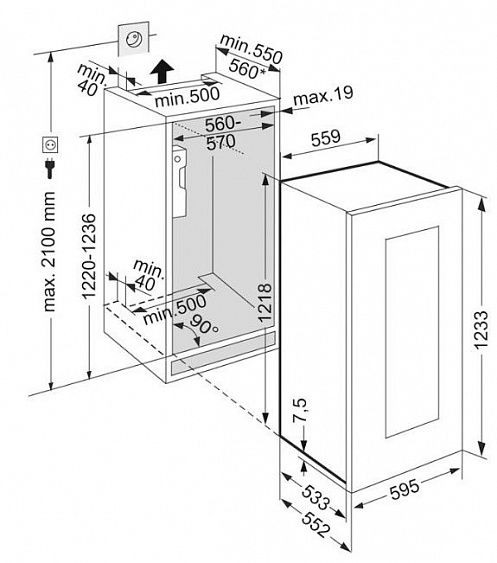 Винный шкаф Liebherr EWTgw 2383 купить с доставкой по Москве и Московской области в интернет-магазине АваТехно