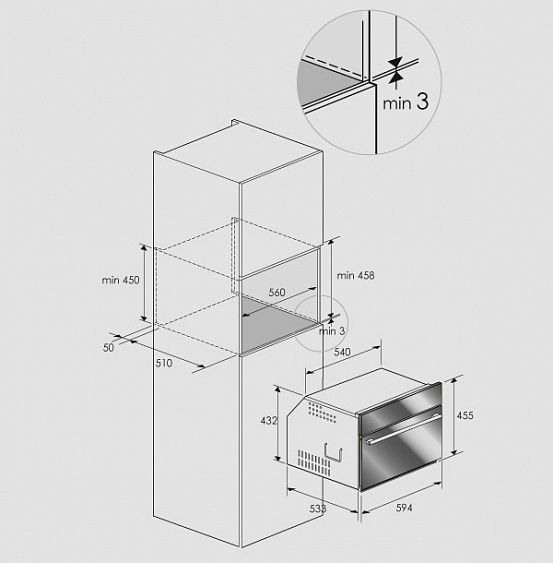 Духовой шкаф FULGOR LO 4512 TC BK купить с доставкой по Москве и Московской области в интернет-магазине АваТехно