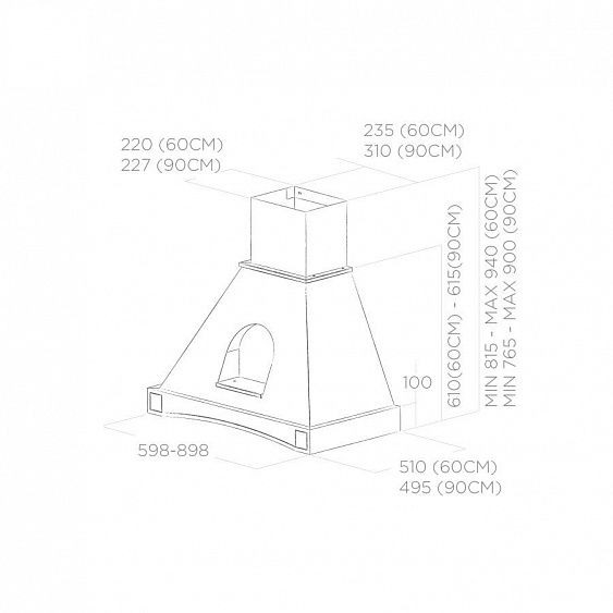 Вытяжка ELICA MENSOLA WH/A/60 FRASSINO купить с доставкой по Москве и Московской области в интернет-магазине АваТехно