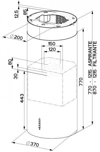 Вытяжка Faber CYLINDRA ISOLA PLUS WH GLOSS A37 купить с доставкой по Москве и Московской области в интернет-магазине АваТехно