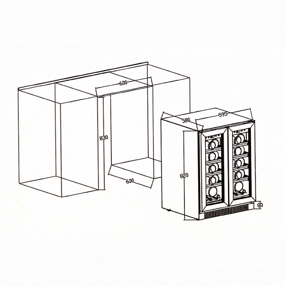 Винный шкаф COLDVINE C30-KST2 купить с доставкой по Москве и Московской области в интернет-магазине АваТехно