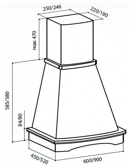 Вытяжка LEX ASTORIA 600 WHITE купить с доставкой по Москве и Московской области в интернет-магазине АваТехно