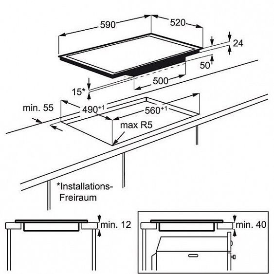 Поверхность AEG  hk568332fg купить с доставкой по Москве и Московской области в интернет-магазине АваТехно