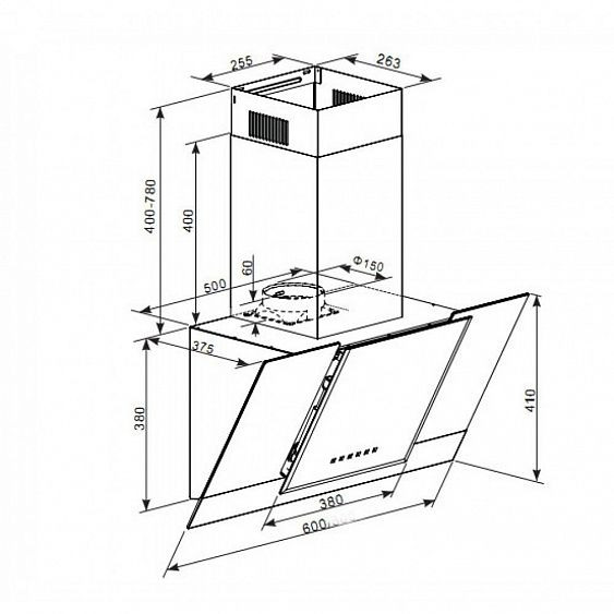Наклонная вытяжка Kaiser AT 6438 FW Eco купить с доставкой по Москве и Московской области в интернет-магазине АваТехно