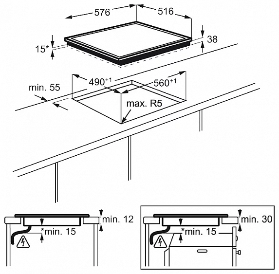 Варочная поверхность ELECTROLUX CEE 6432 KX купить с доставкой по Москве и Московской области в интернет-магазине АваТехно