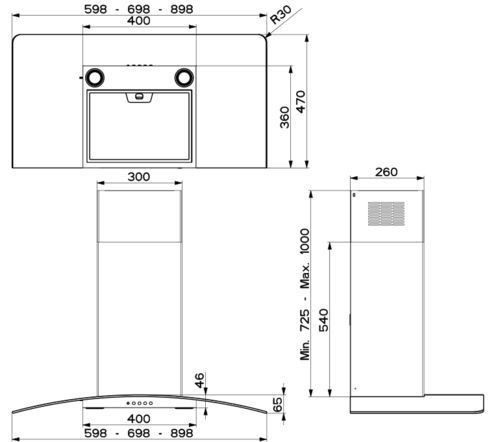 Вытяжка FABER RAY LED X/V A60 купить с доставкой по Москве и Московской области в интернет-магазине АваТехно