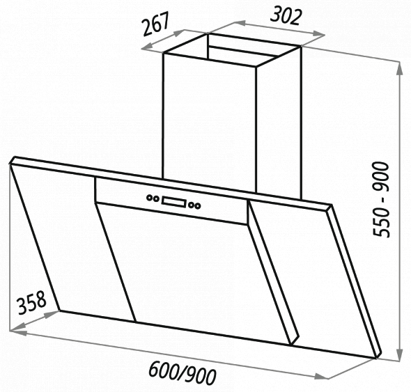 Вытяжка MAUNFELD GLORIA 60 чёрный/чёрное стекло купить с доставкой по Москве и Московской области в интернет-магазине АваТехно