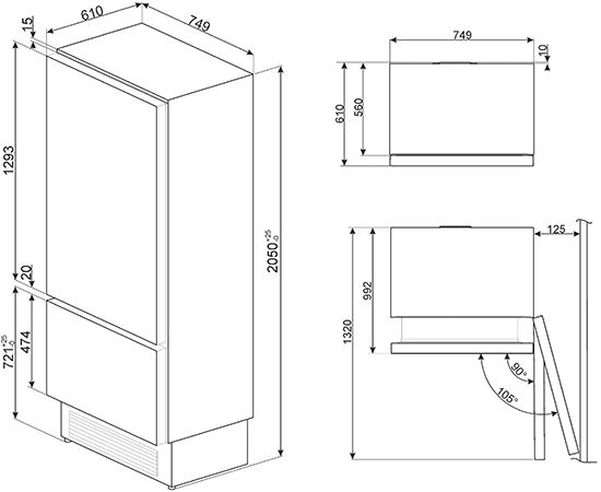Холодильник SMEG RI76RSI купить с доставкой по Москве и Московской области в интернет-магазине АваТехно
