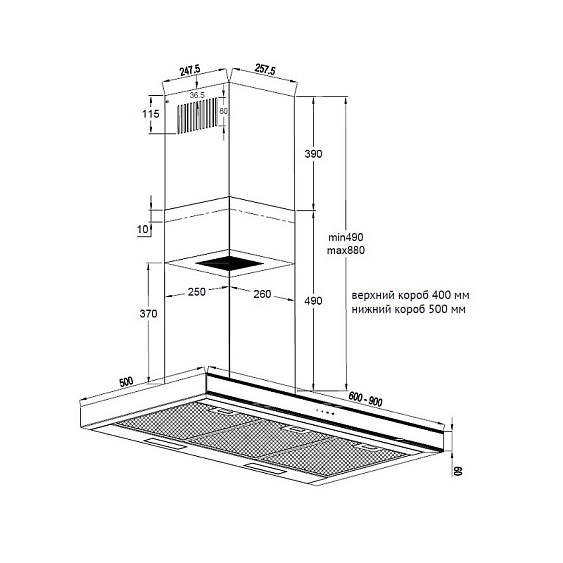 ВЫТЯЖКА KORTING KHC 9737 XGN купить с доставкой по Москве и Московской области в интернет-магазине АваТехно