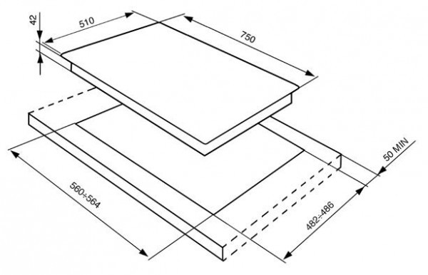 Поверхность SMEG p755an купить с доставкой по Москве и Московской области в интернет-магазине АваТехно