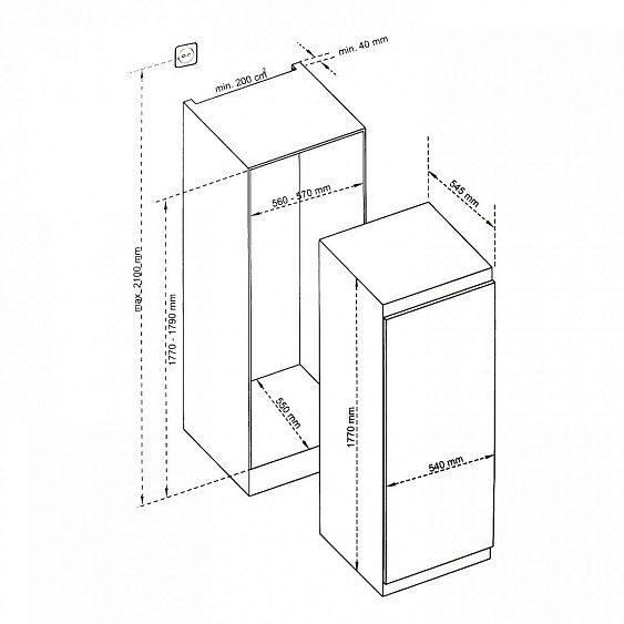 Встраиваемый холодильник SCANDILUX RBI524EZ купить с доставкой по Москве и Московской области в интернет-магазине АваТехно