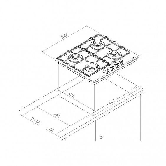 Варочная поверхность MONSHER MHG 61 BG купить с доставкой по Москве и Московской области в интернет-магазине АваТехно