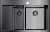 Мойка OMOIKIRI Akisame 78-2-GM-R нерж.сталь/вороненая сталь 4973102