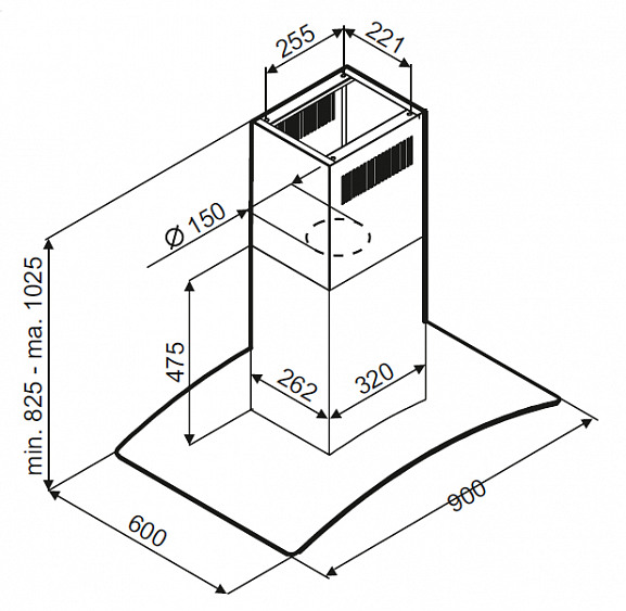 Вытяжка KUPPERSBERG GRANDE 90 X купить с доставкой по Москве и Московской области в интернет-магазине АваТехно