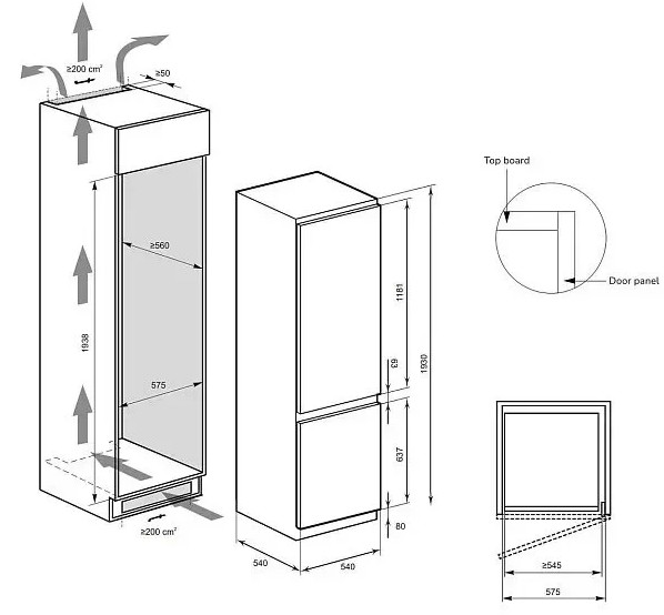 Встраиваемый холодильник Kaiser EKK 60193 купить с доставкой по Москве и Московской области в интернет-магазине АваТехно