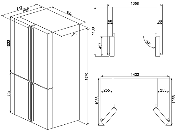Холодильник SMEG FQ960N купить с доставкой по Москве и Московской области в интернет-магазине АваТехно