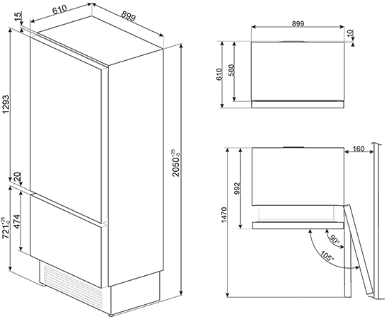 Холодильник SMEG RI96RSI купить с доставкой по Москве и Московской области в интернет-магазине АваТехно