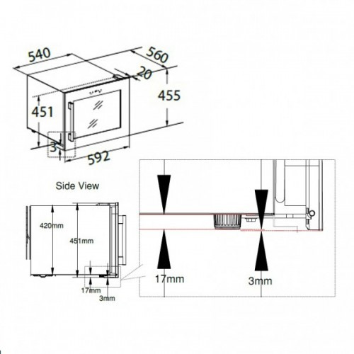 Винный шкаф DUNAVOX  built-in dx-24.56bbk(а) (петли справа) купить с доставкой по Москве и Московской области в интернет-магазине АваТехно