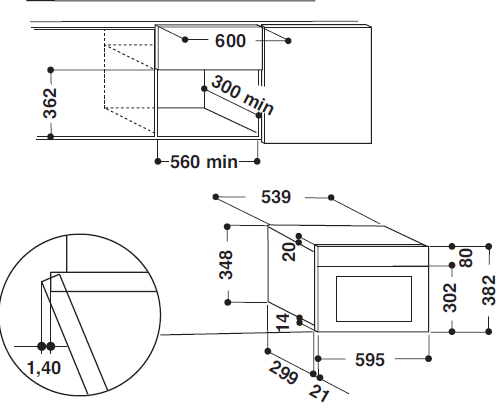 Встраиваемая микроволновая печь Whirlpool W7 MN840 купить с доставкой по Москве и Московской области в интернет-магазине АваТехно