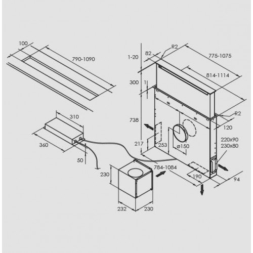 Вытяжка FULGOR CHDD12010RCX купить с доставкой по Москве и Московской области в интернет-магазине АваТехно