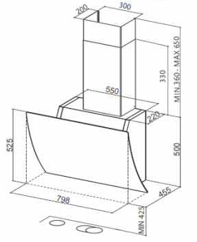 Вытяжка FABER 110.0324.908  VERSUS WH A80 купить с доставкой по Москве и Московской области в интернет-магазине АваТехно