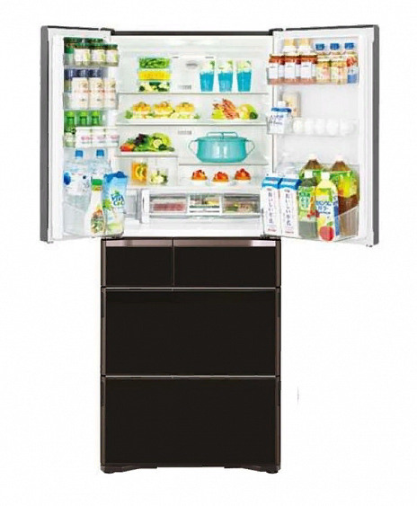 Холодильник  HITACHI R-G630GU XK (Crystal Black) купить с доставкой по Москве и Московской области в интернет-магазине АваТехно
