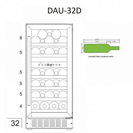 Винный шкаф DUNAVOX DAU-32.78DW купить с доставкой по Москве и Московской области в интернет-магазине АваТехно