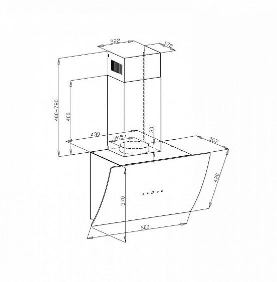 Вытяжка LEX Plaza 600 White купить с доставкой по Москве и Московской области в интернет-магазине АваТехно