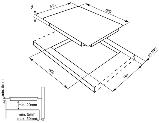 Поверхность SMEG sim561b купить с доставкой по Москве и Московской области в интернет-магазине АваТехно