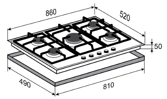 Газовая поверхность ZIGMUND & SHTAIN GN 278.91 S купить с доставкой по Москве и Московской области в интернет-магазине АваТехно