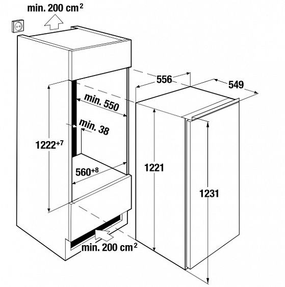 Холодильно-морозильный шкаф KUPPERSBUSCH IKE 2380-2 жесткое крепление двери купить с доставкой по Москве и Московской области в интернет-магазине АваТехно