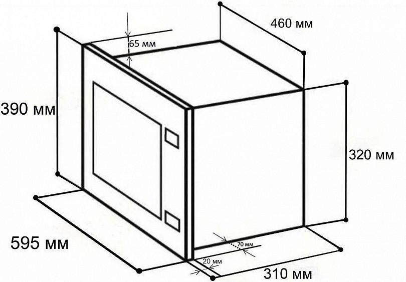 Встраиваемая микроволновая печь dexp b25bbdwg схема встраивания