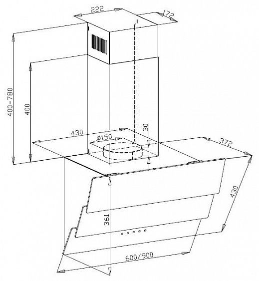 Вытяжка MAUNFELD MANCHESTER Light 60 белое стекло купить с доставкой по Москве и Московской области в интернет-магазине АваТехно