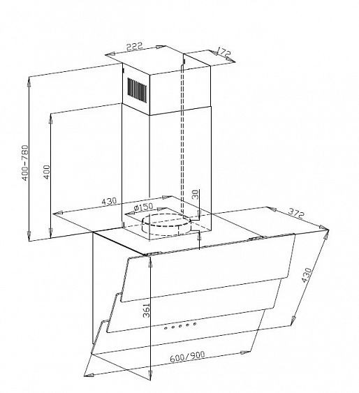 Вытяжка MAUNFELD MANCHESTER Light 90 белое стекло купить с доставкой по Москве и Московской области в интернет-магазине АваТехно