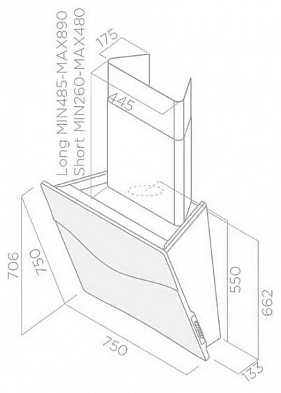 Вытяжка ELICA CONCETTO SPAZIALE BL/F/75 купить с доставкой по Москве и Московской области в интернет-магазине АваТехно