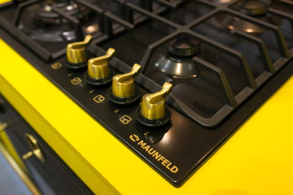 Газовая поверхность MAUNFELD mghe.64.74rig_black enamel (черная эмаль (антрацит)+золото) купить с доставкой по Москве и Московской области в интернет-магазине АваТехно