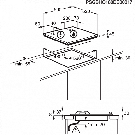 Варочная панель Electrolux GPE 363LK купить с доставкой по Москве и Московской области в интернет-магазине АваТехно
