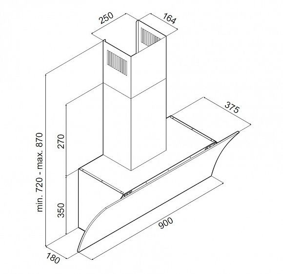 Вытяжка MAUNFELD BLAST Push 90 черное стекло купить с доставкой по Москве и Московской области в интернет-магазине АваТехно