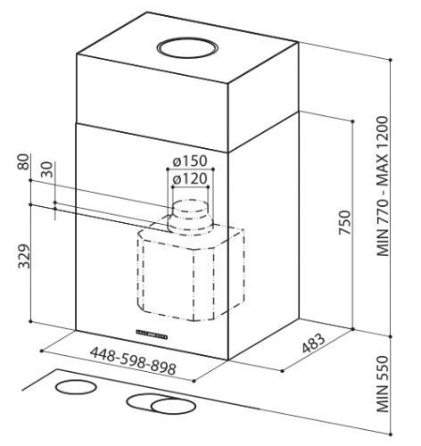 Вытяжка Faber Cubia Isola EG10 X A45 Active нержавеющая сталь купить с доставкой по Москве и Московской области в интернет-магазине АваТехно