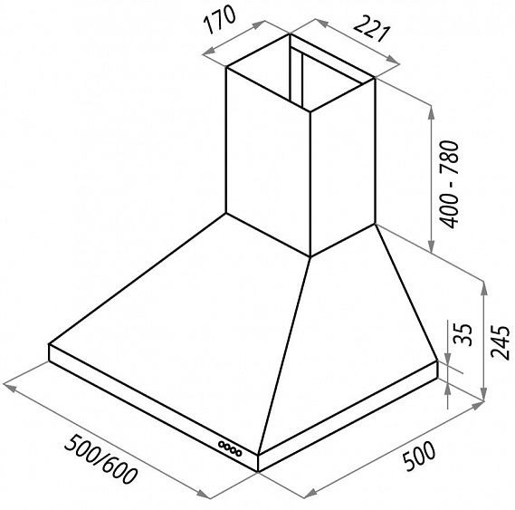 Вытяжка MAUNFELD Corsa LightС 50 INOX купить с доставкой по Москве и Московской области в интернет-магазине АваТехно
